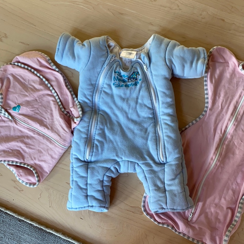 Sleep Swaddle Bundle (Baby Merlin Magic Sleepsuit & two Love to Dream)